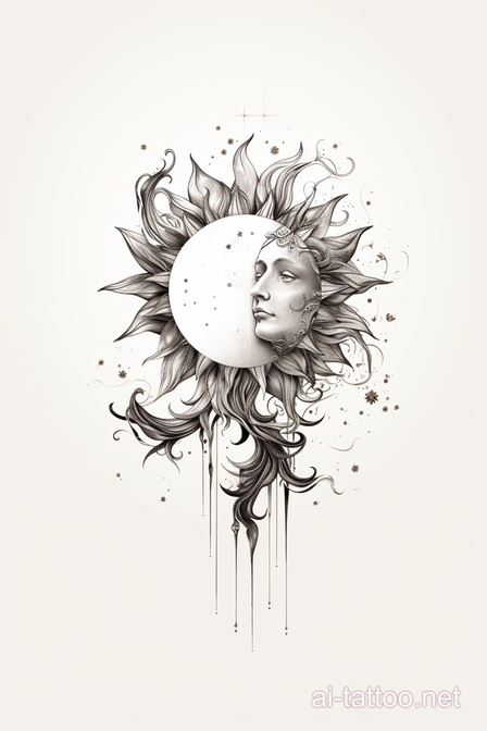  AI Sun And Moon Tattoo Ideas 5